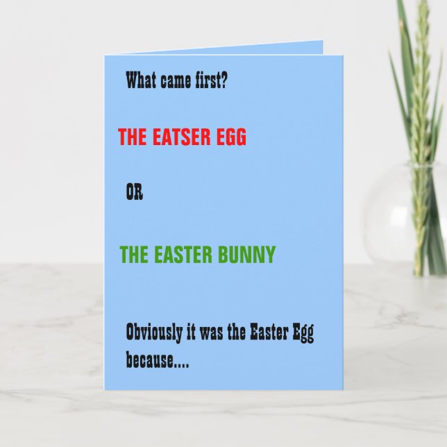 Bunny och Egg Funny Påsk Card Helgkort (Framsida)