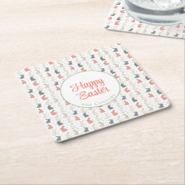 Bunny och Eggs beige Underlägg Papper Kvadrat