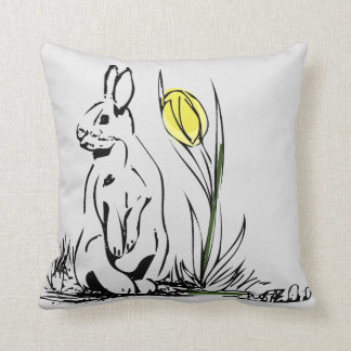 Bunny och Gult Tulip Kudde