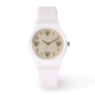 Bunny och Heart Nature Photo Adsible Vild Animal Armbandsur