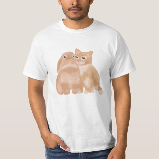 bunny och katt t shirt (Framsida)