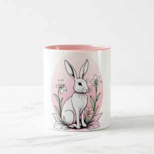 Bunny och Lilies Två-Tonad Mugg
