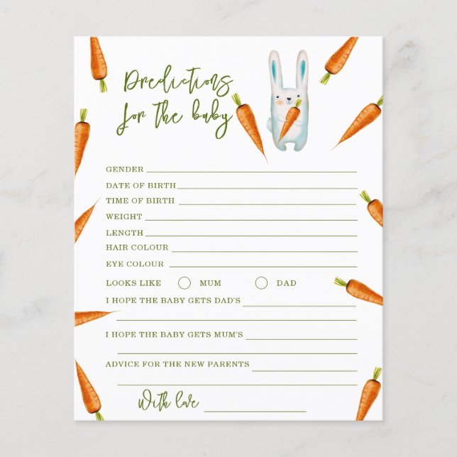 Bunny och morot - förutsägelser och råd baby (Framsida)