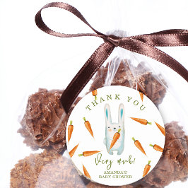 Bunny och morötter - tack runt klistermärke