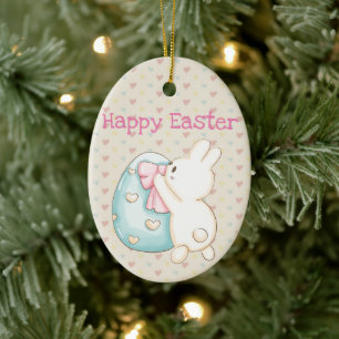 Bunny och Påskägg Julgransprydnad Keramik
