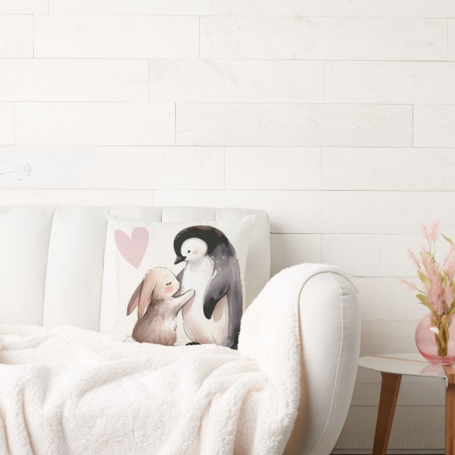Bunny och Penguin Vänskap Kudde (Soffa)