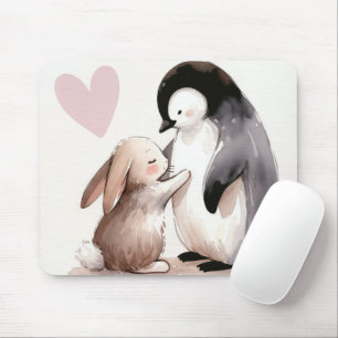 Bunny och Penguin Vänskap Musmatta
