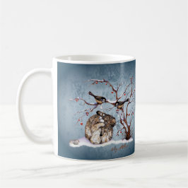 Bunny och Pesky Snö Birds Kaffemugg