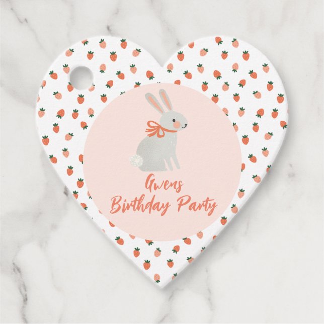 Bunny och Strawberry Gåvor Etiketter (Framsida)