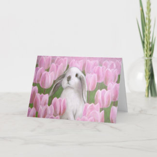 Bunny- och Tulip-gratulationskort Helgkort
