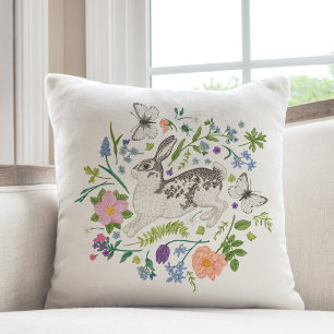 Bunny och Vår blommor Kudde