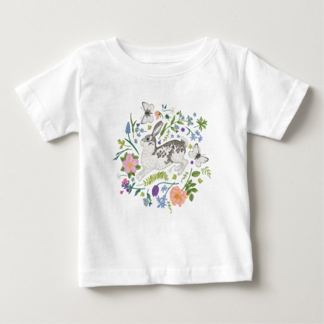 Bunny och Vår blommor T Shirt (Framsida)