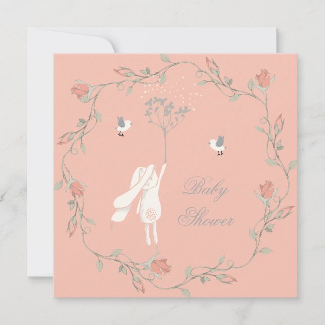 Bunny och WandeBaby Shower Inbjudningar (Framsida)