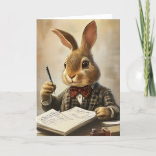 Bunny Office Kostym Funny Helgkort