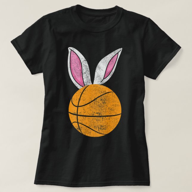 Bunny Öron Basketball Catcher Glad påsk-pojkar gi T Shirt (Design framsida)