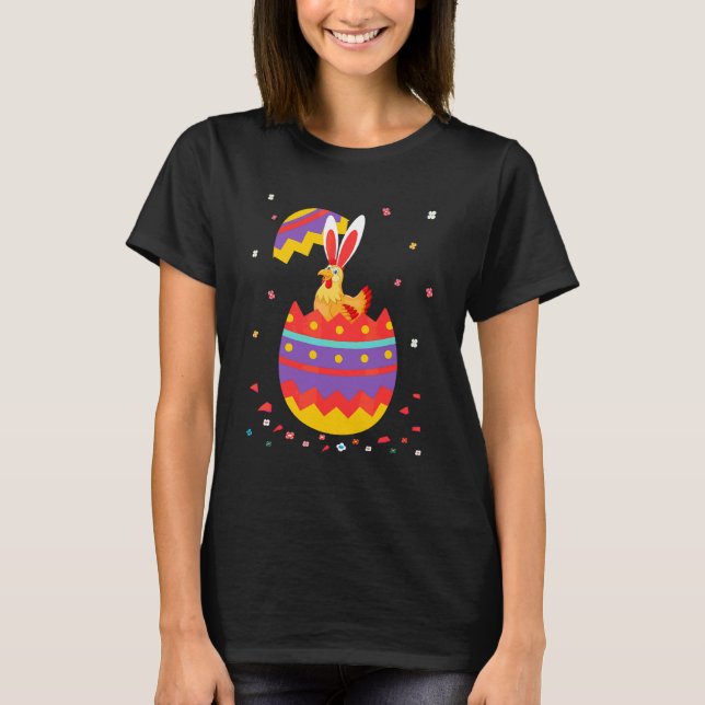 Bunny Öron Eggs Costume Cute Påsk Day Graphic Ch T Shirt (Framsida)