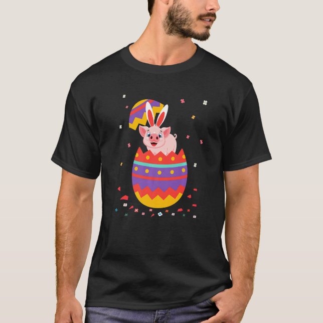 Bunny Öron Eggs Costume Cute Påsk Day Graphic Pi T Shirt (Framsida)
