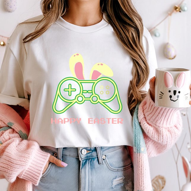 Bunny Öron Game Controller Tee; Gamer Påsk T Shirt (Skapare uppladdad)
