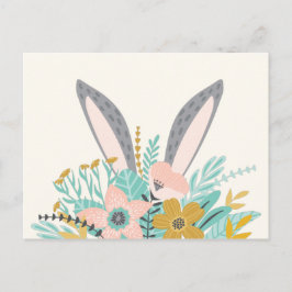 Bunny Öron i Vår blommor Vykort