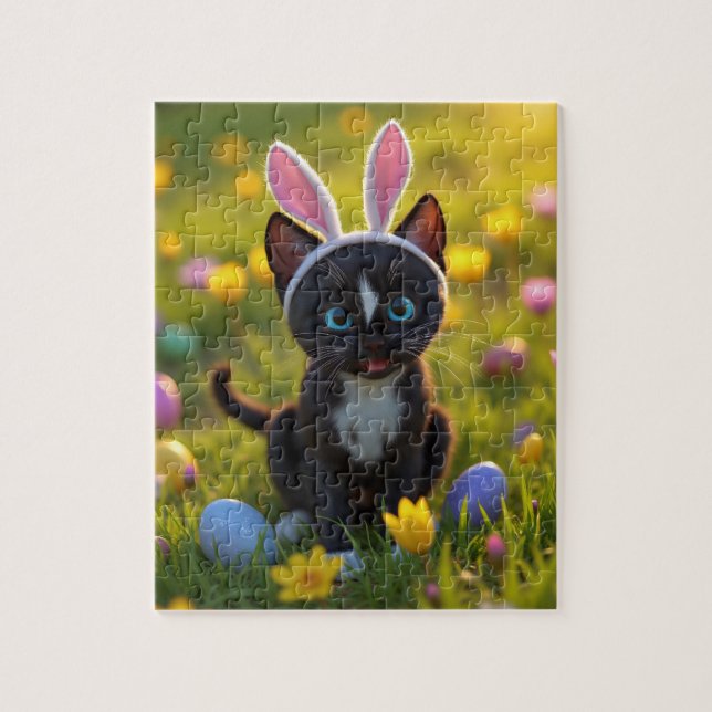 Bunny Öron & Purrs: Felinis Påsk Play Pussel (Vertikal)