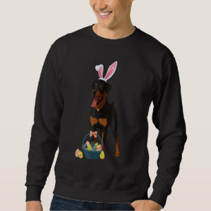Bunny Öron Rottweiler Hund Cute Doge Rabbit 1 Lång Ärmad Tröja