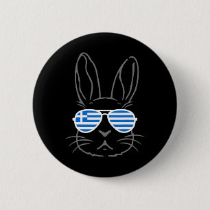 Bunny Öron Sungles Funny Påsk 2025 Greece Flagga G Knapp
