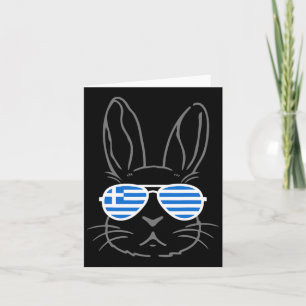 Bunny Öron Sungles Funny Påsk 2025 Greece Flagga G Kort