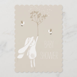 Bunny på Breeze Neutral Baby Shower Inbjudningar