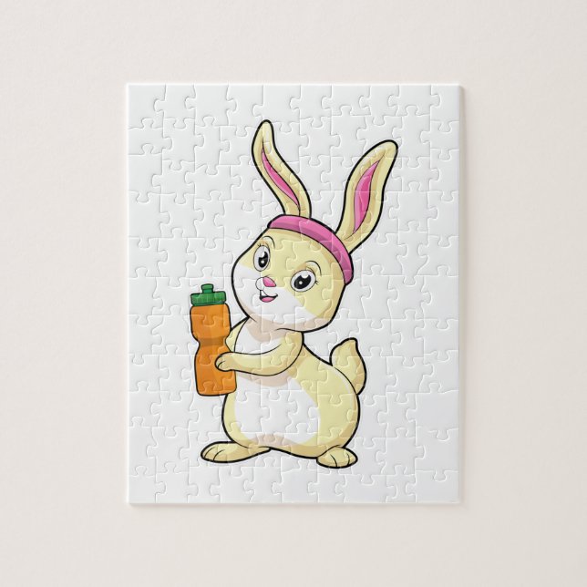 Bunny på Fitness med Drinking flaska Pussel (Vertikal)