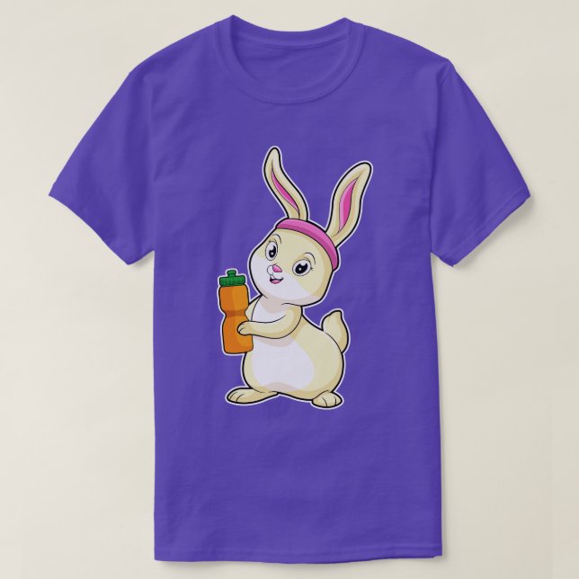 Bunny på Fitness med Drinking flaska T Shirt (Design framsida)