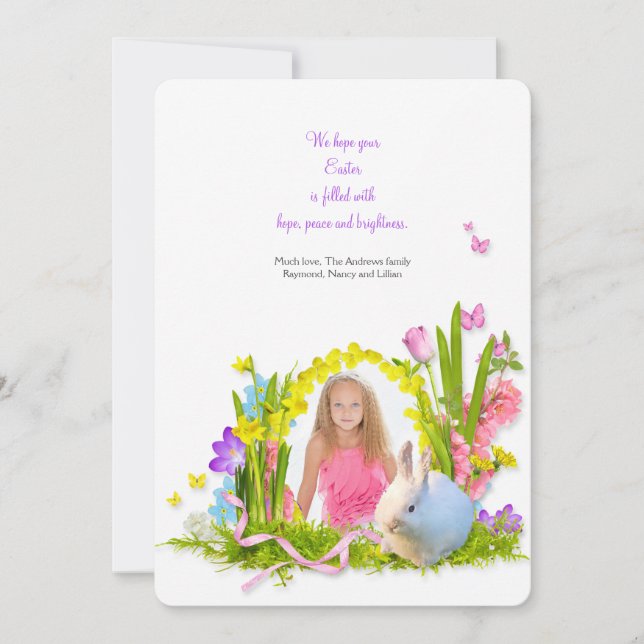 Bunny på Garden Påsk Card Julkort (Framsida)