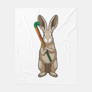 Bunny på Hockey med Hockey stick Fleecefilt