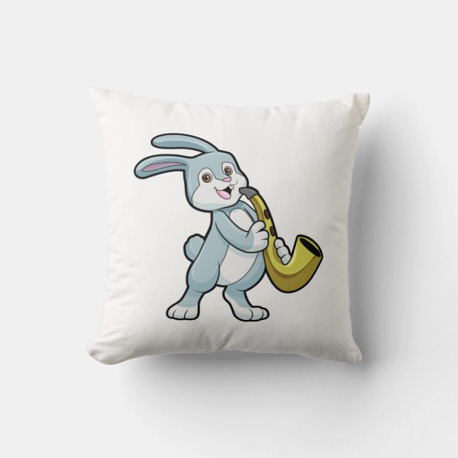 Bunny på Music med saxofon Kudde (Framsida)