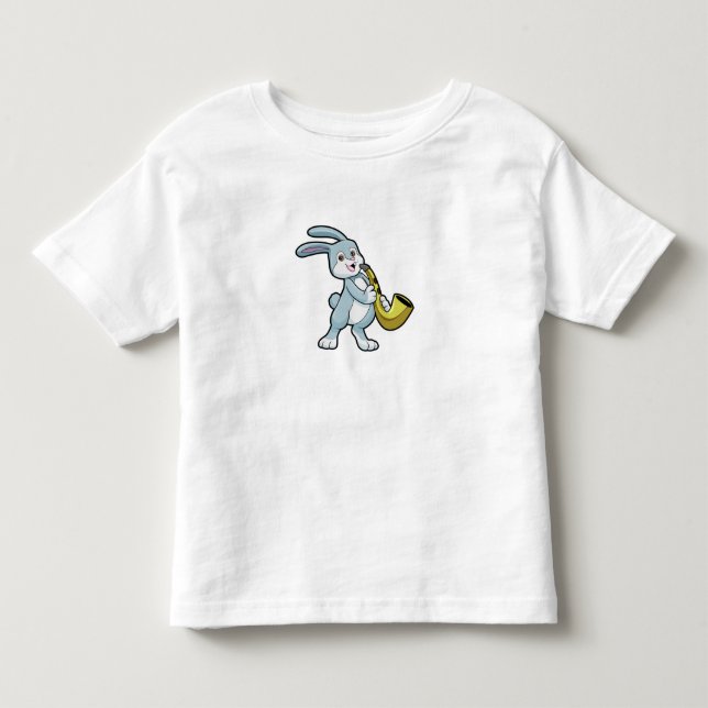 Bunny på Music med saxofon T Shirt (Framsida)