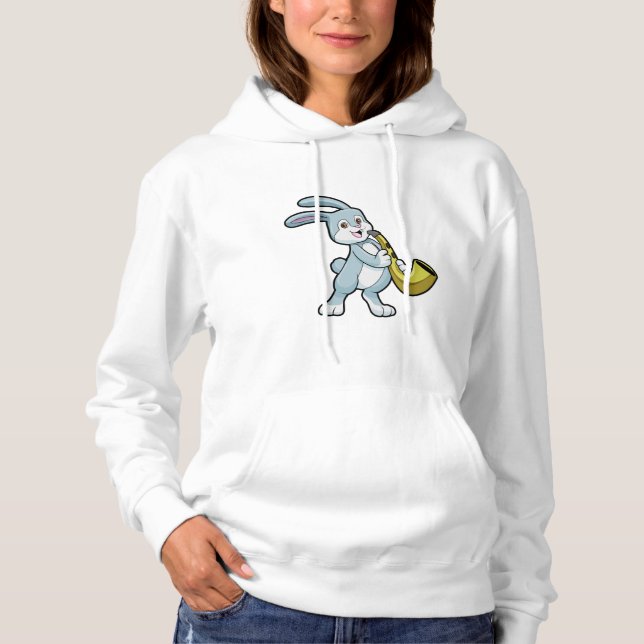Bunny på Music med saxofon T Shirt (Framsida)