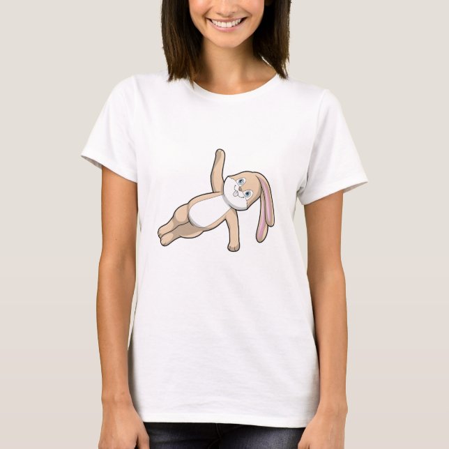 Bunny på Yoga Stretching T Shirt (Framsida)