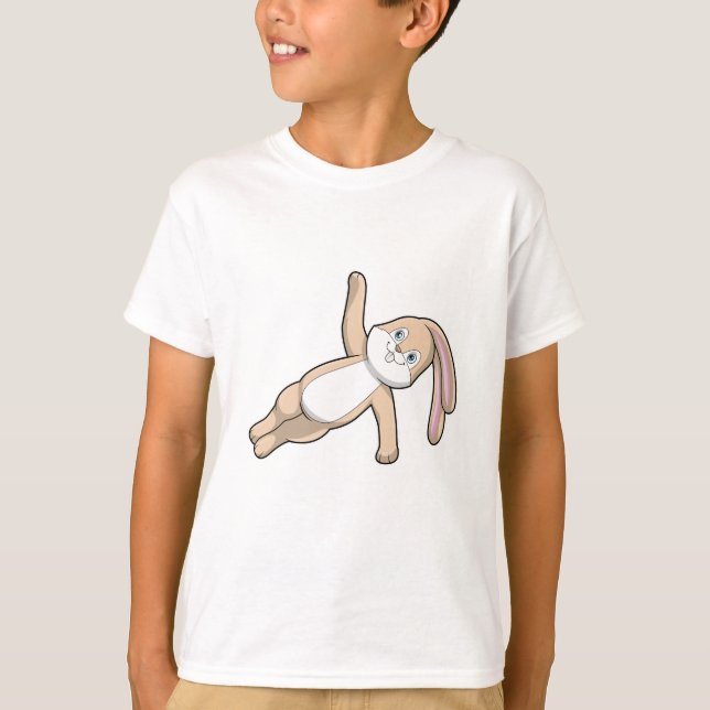 Bunny på Yoga Stretching T Shirt (Framsida)