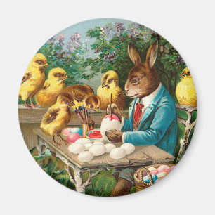 Bunny Painting Påskägg Vintage Magnet