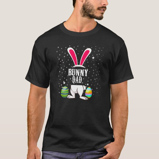 Bunny Pappa Påsk Helgdag T Shirt (Framsida)