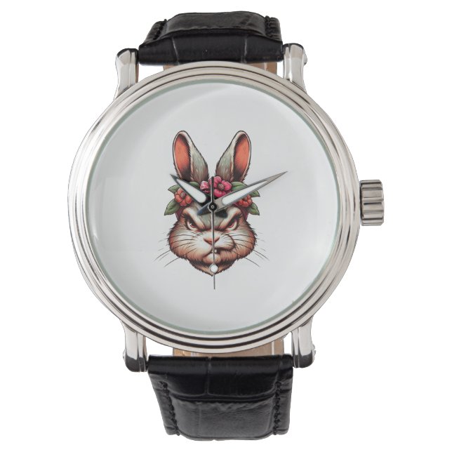 Bunny Påsk, Arg Bunny, Funny Rabbit, Funny Ani Armbandsur (Framsida)