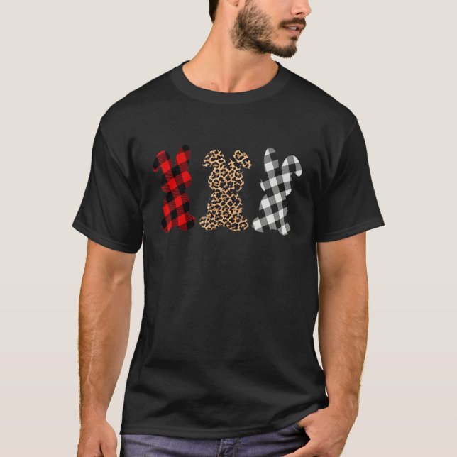 Bunny Påsk Leopard Play Buffalo Rabbit Påsk D T Shirt (Framsida)