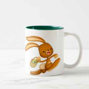 Bunny Påsk på Loose! tecknaden mugg! Två-Tonad Mugg