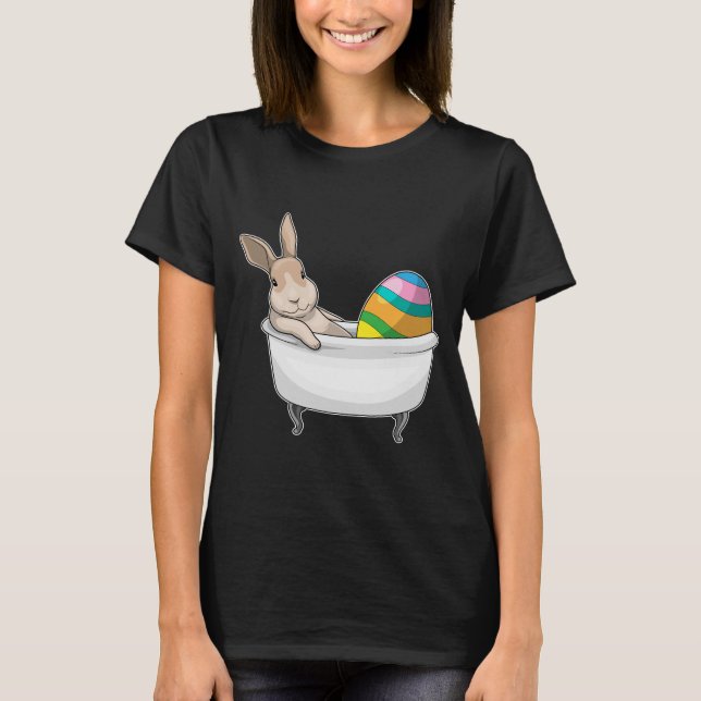 Bunny Påsk Påskägg Bathtub T Shirt (Framsida)