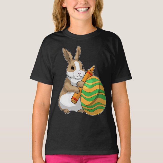 Bunny Påsk Påskägg Painting T Shirt (Framsida)