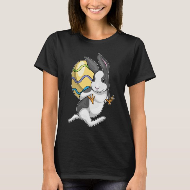 Bunny Påsk Påskägg Piggyback T Shirt (Framsida)