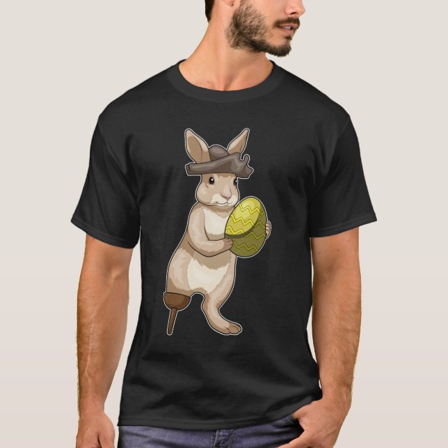 Bunny Påsk Påskägg Pirat T Shirt (Framsida)