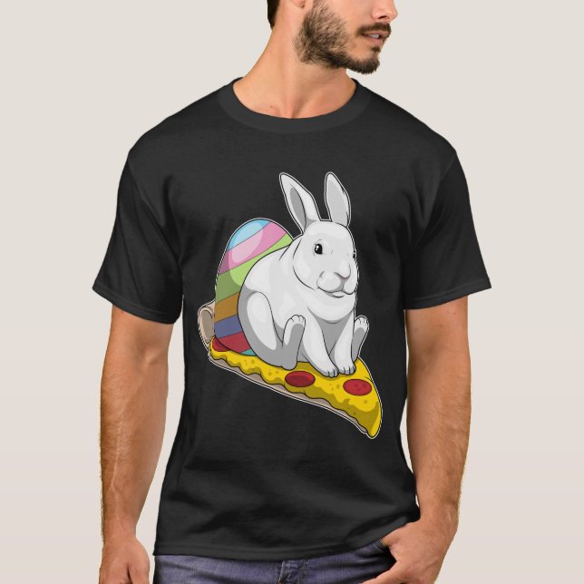 Bunny Påsk Påskägg Pizza T Shirt (Framsida)
