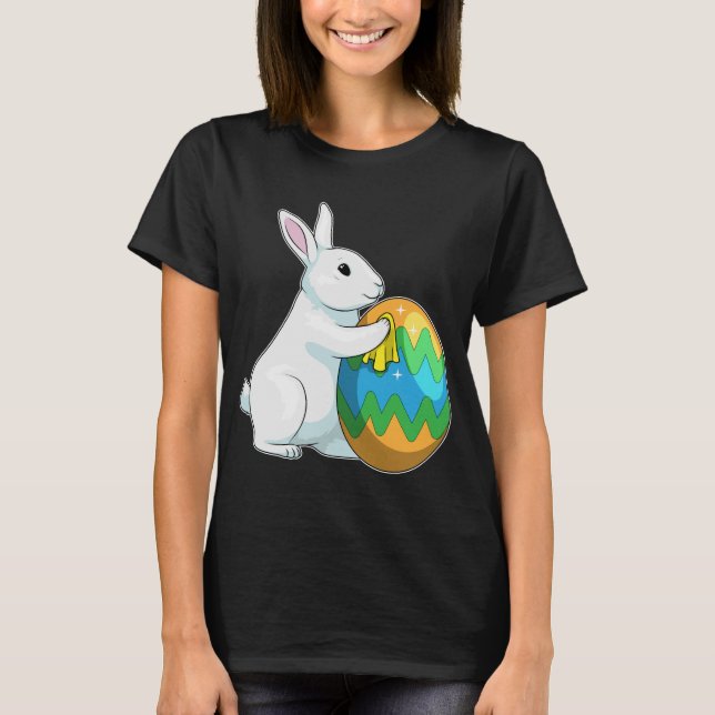 Bunny Påsk Påskägg Städning T Shirt (Framsida)