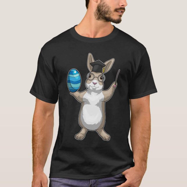 Bunny Påsk Påskägg Teacher T Shirt (Framsida)