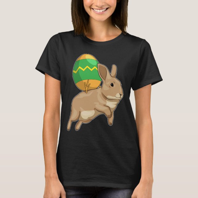 Bunny Påsk Riding Påskägg T Shirt (Framsida)